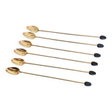 Golden teaspoons, coffee bean, mazagran , mocha