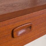 Danish teak wall unit with a desk and magazine tilted shelf