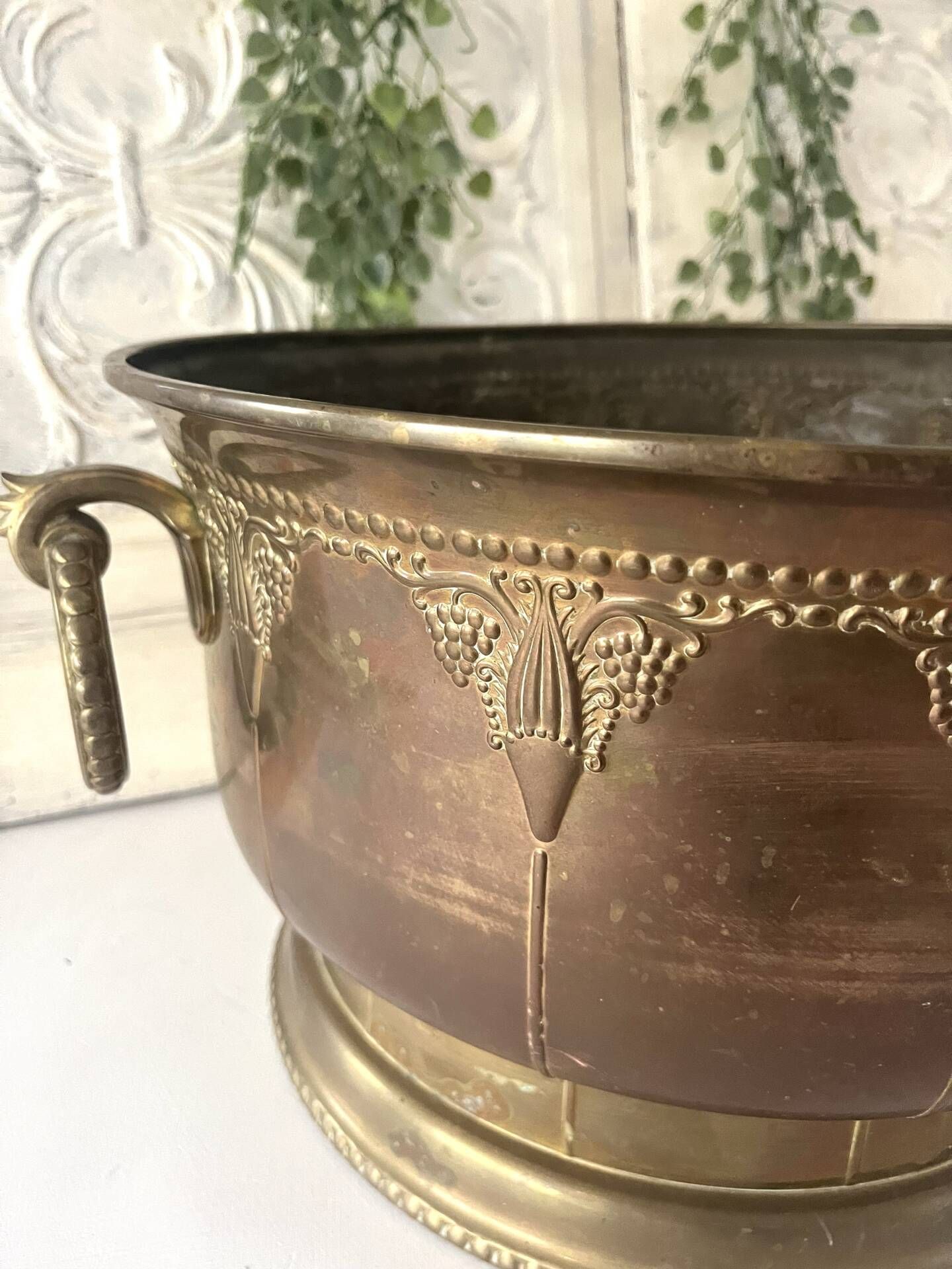 Ice Bucket, French Brass & Copper Champagne Vasque