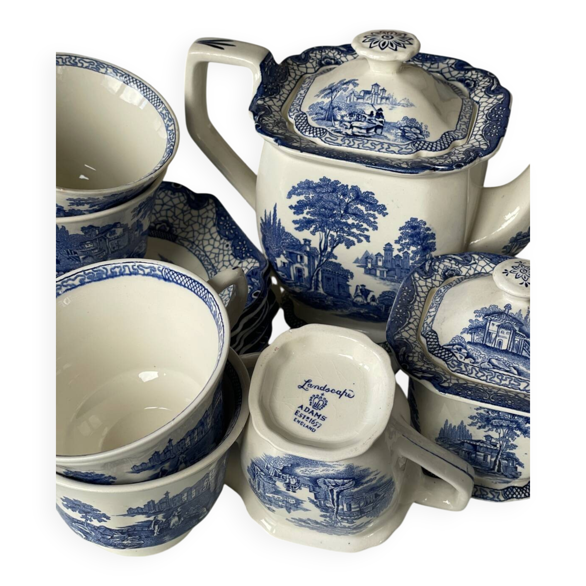 Adams England Landscape Tea Set