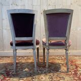 Set of 8 Louis XVI style chairs, Trapeze model