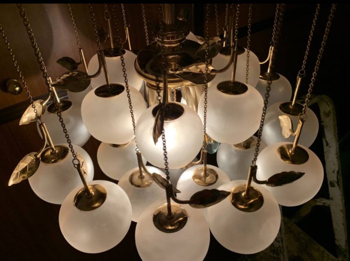 Suspension Laiton et verre