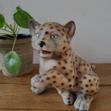 Tijger beeldje, vintage, céramique et handbeschilderd