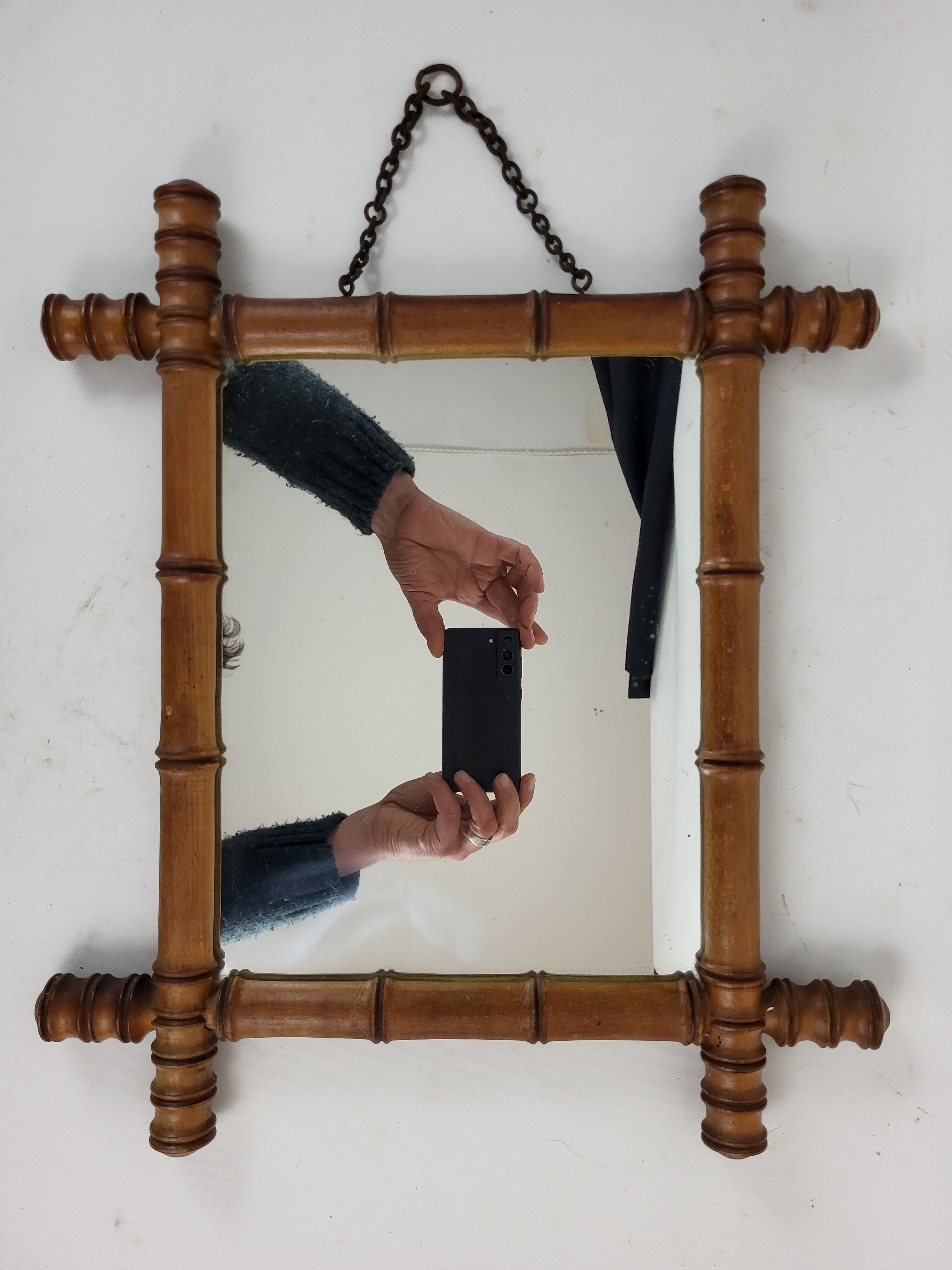 Bamboo mirror 1900, 38*44 cm