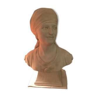 Bust of woman in plaster