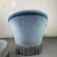 Blue toad armchair and its footrest