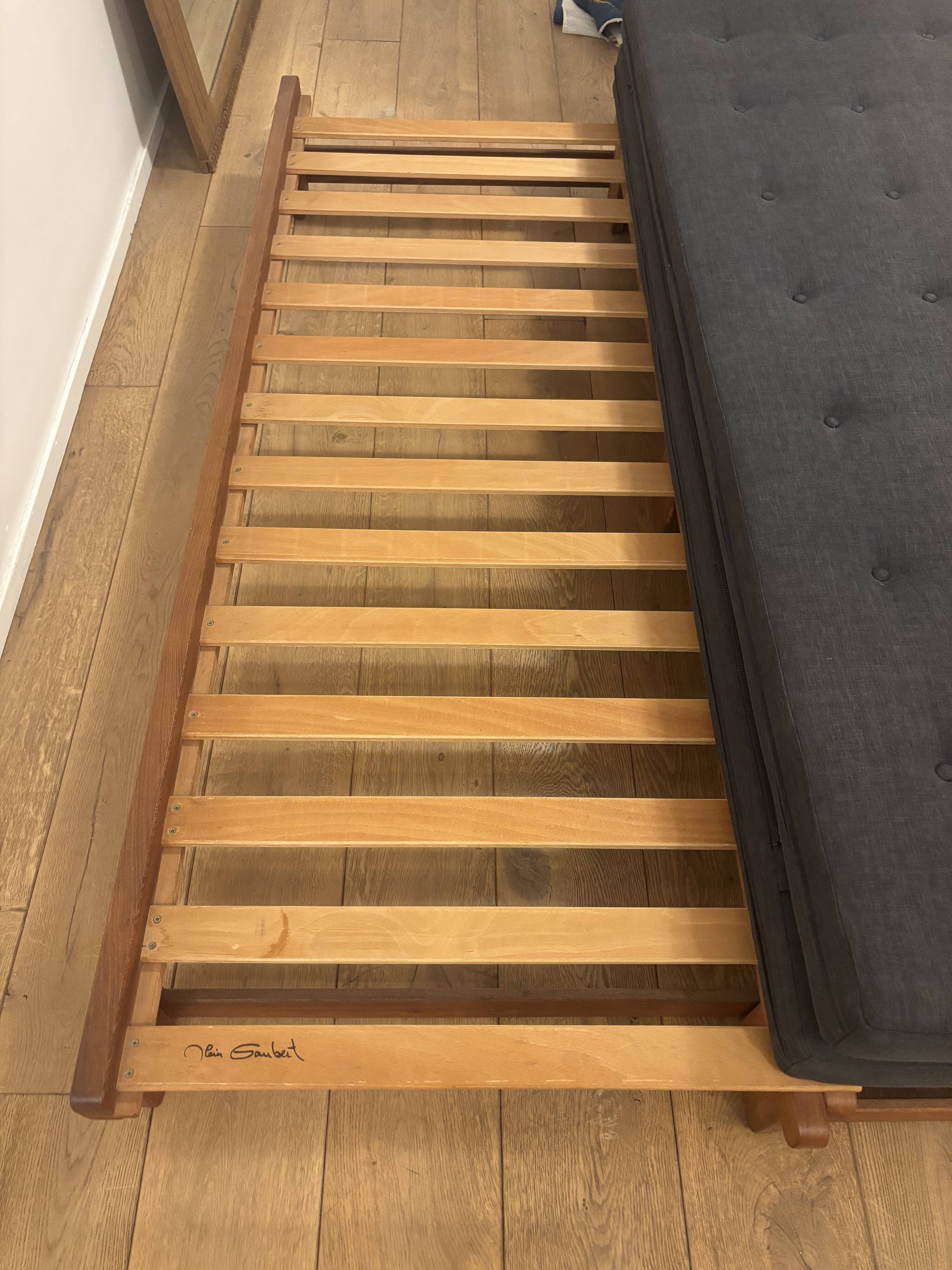 Vintage oak convertible bench by Alain Gaubert