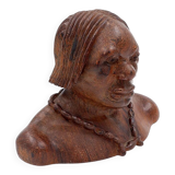 African bust of Joseph Bansimba carved in wenge - 20th century