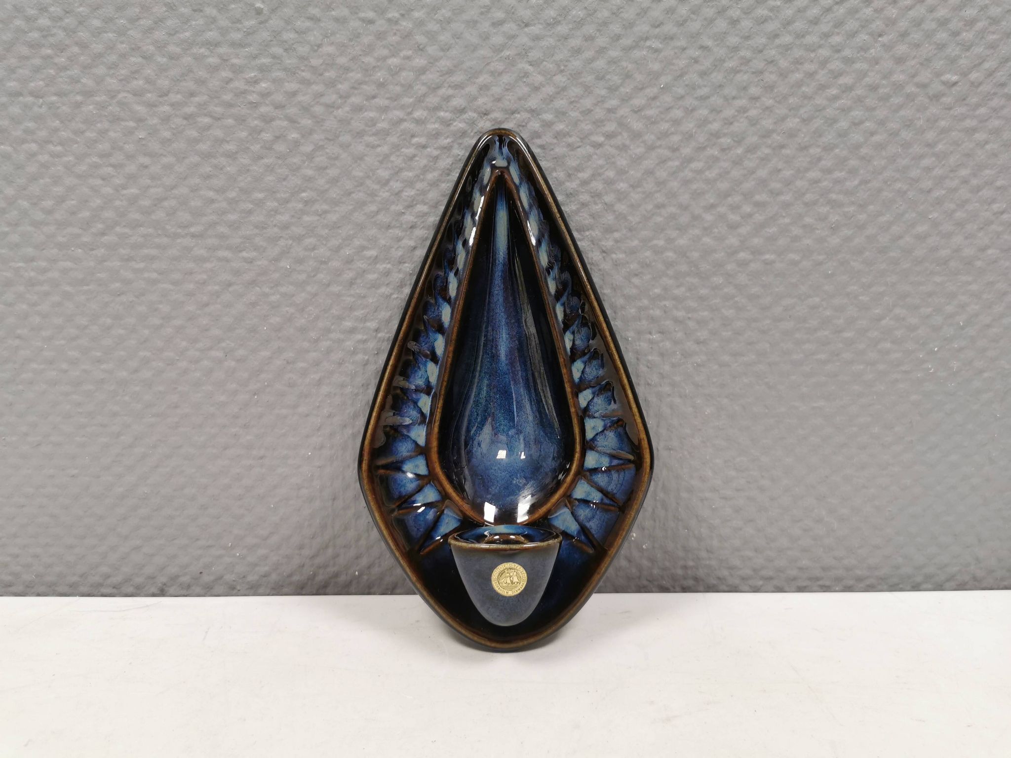 Søholm wall candlestick made of ceramic and in blue colors/shades 1960s