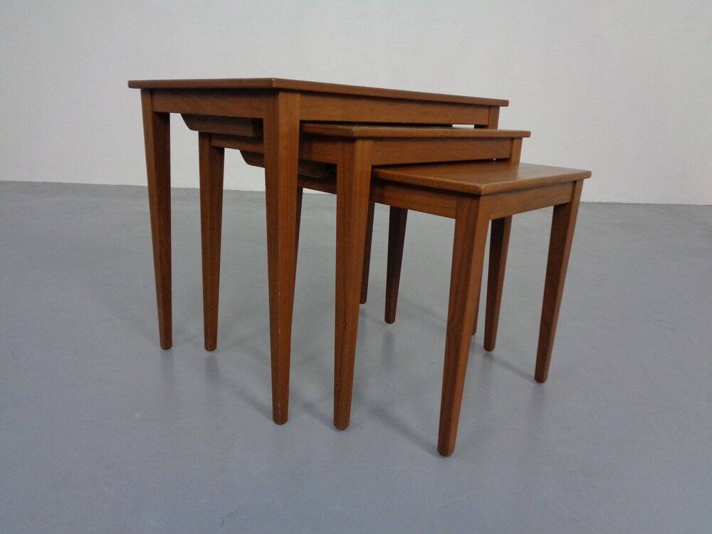 Danish Teak Nesting Tables by Kvalitet Form Funktion, 1960s, Set of 3