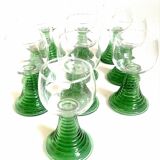 Set of 10 Alsatian Roemer glasses from the 1970s, height 16 cm.