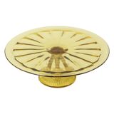 Art Deco Amber Cake Dish Pastry Bowl Depression Glass