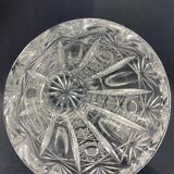 Large cut crystal vase richly decorated Bohemia