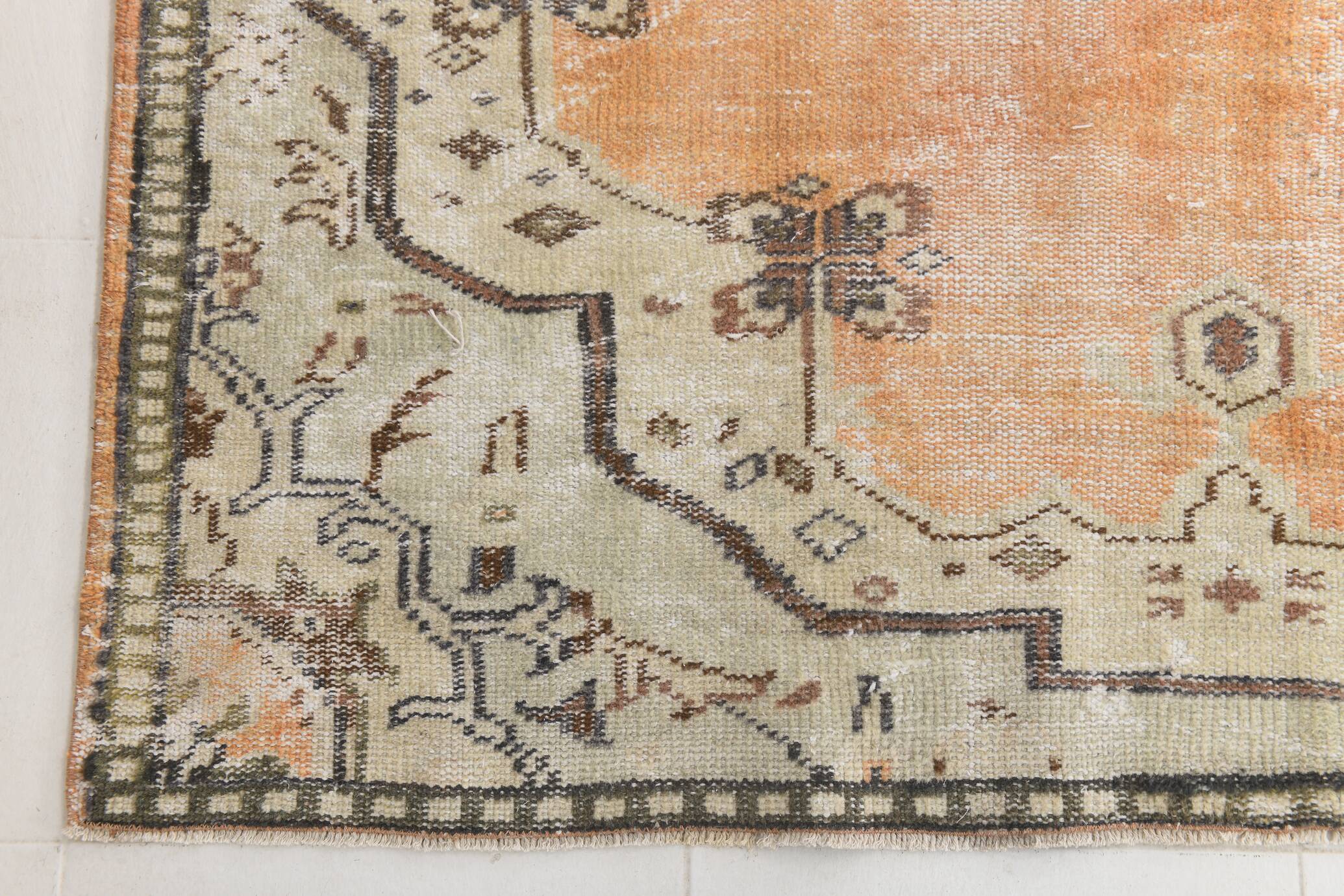 5x9 Peach Orange Antique Vintage Rug 166x263Cm SK 24342