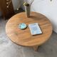 Table basse moderniste ronde en orme, années 50