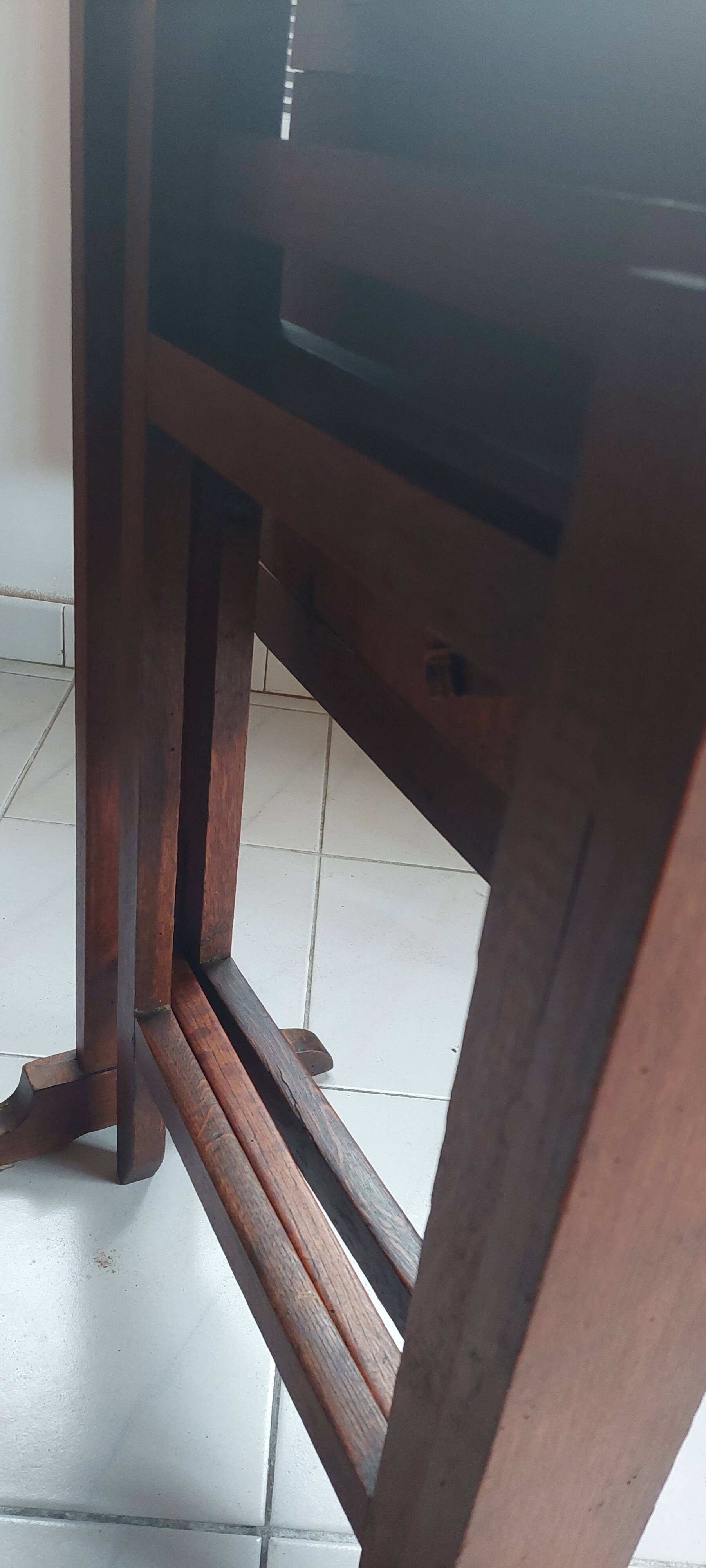 Small monastery table in pine wood.