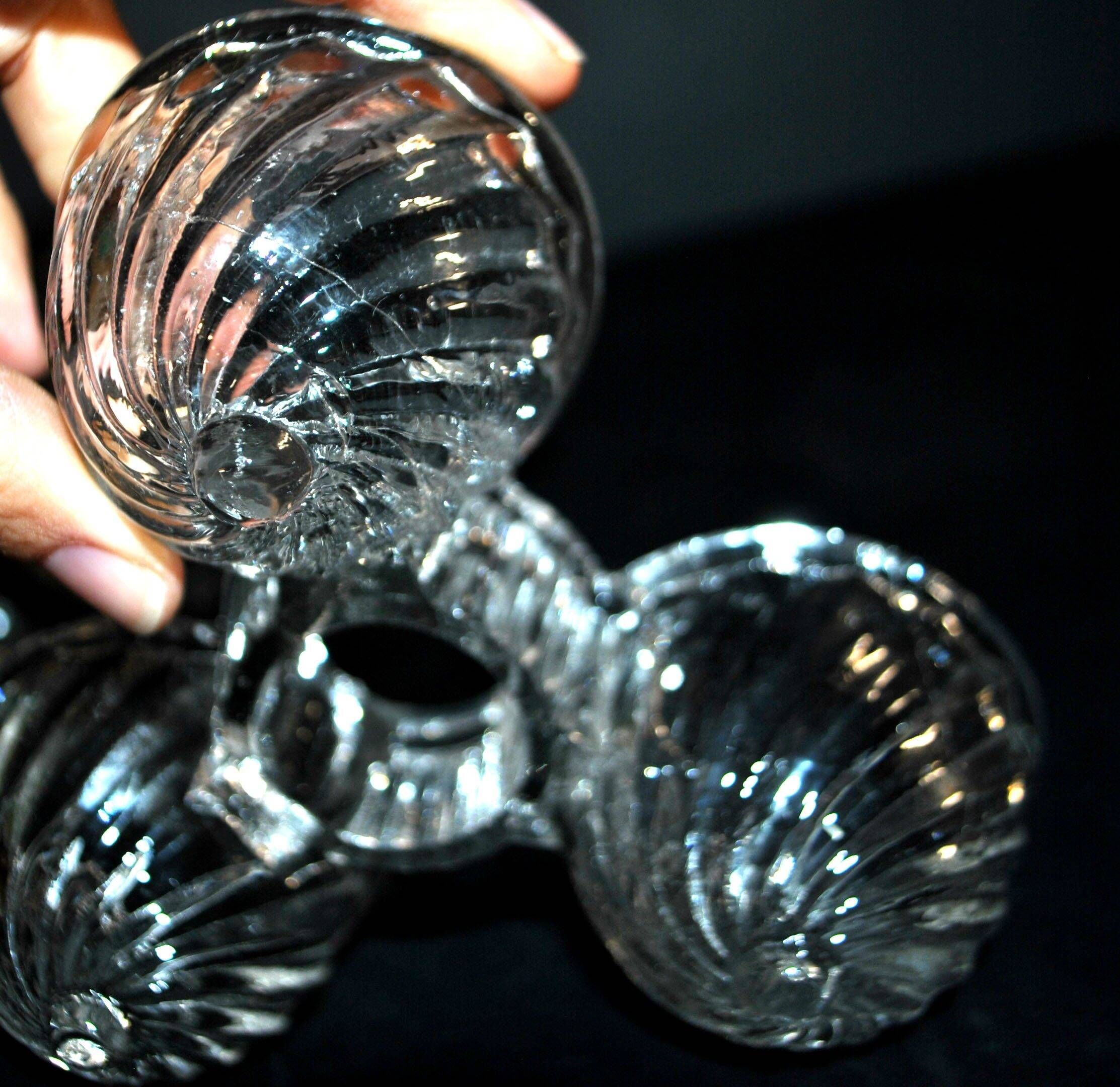 Vallerysthal rotating tableware – retro glass servant for salt, pepper, and mustard.