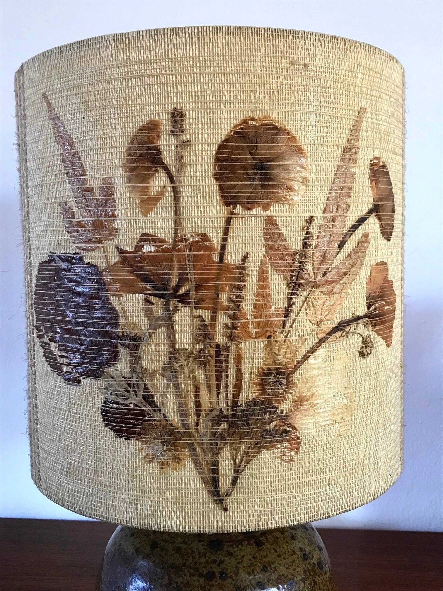 Vintage pyrite stoneware lamp from the 70s