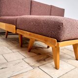 Vintage Modular Corner Sofa Bed with Ottoman, 1960s, Czechoslovakia