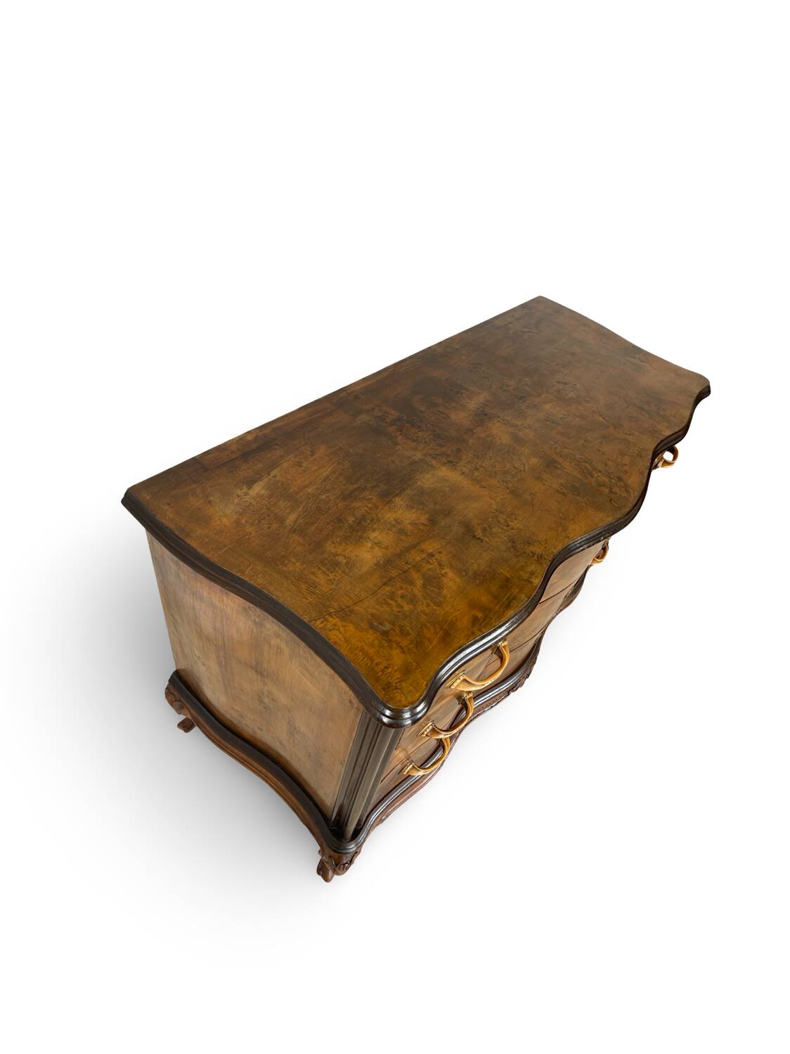 Commode italienne Art déco en loupe de noyer, années 1940-50