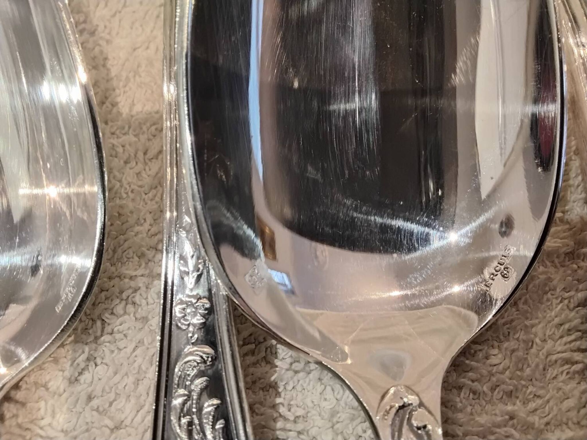 12 silver-plated dessert spoons, Ercuis silversmith, Louis XV 29