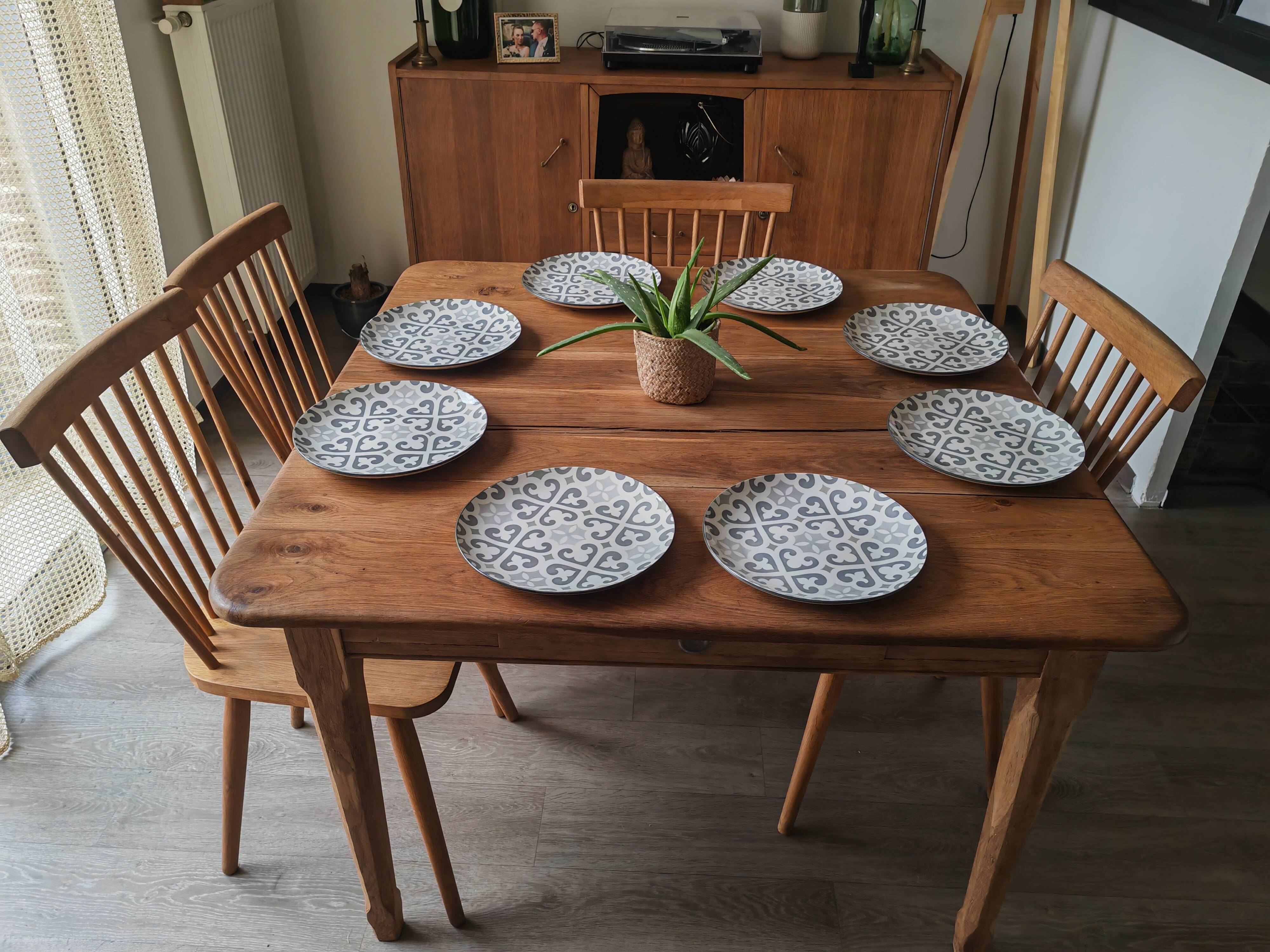 Solid oak farm table