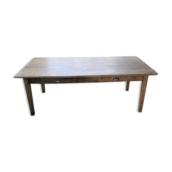 Table de ferme en chêne 1950  212cm