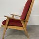 Pair of 50s vintage boomerang armchairs velvet and wood