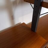 Mid Century Olof Pira Zweden teak modulair LP wandsysteem