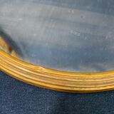 Plate center-of-table brass and old round mirror 1900