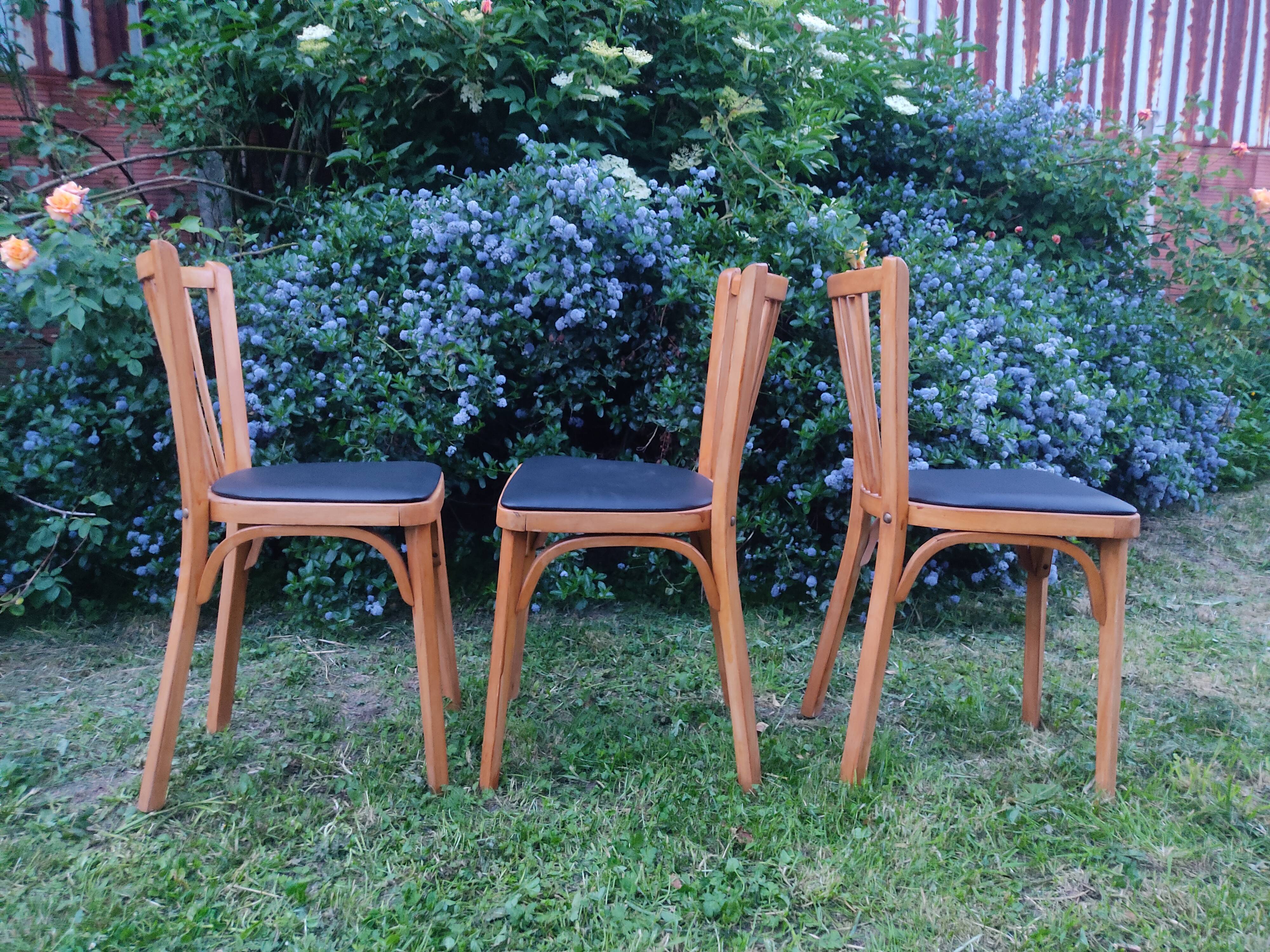 Set of 3 baumann bistro chairs n°12