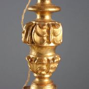 Antique carved and gilded wooden candelabrum, Italy, 19th century