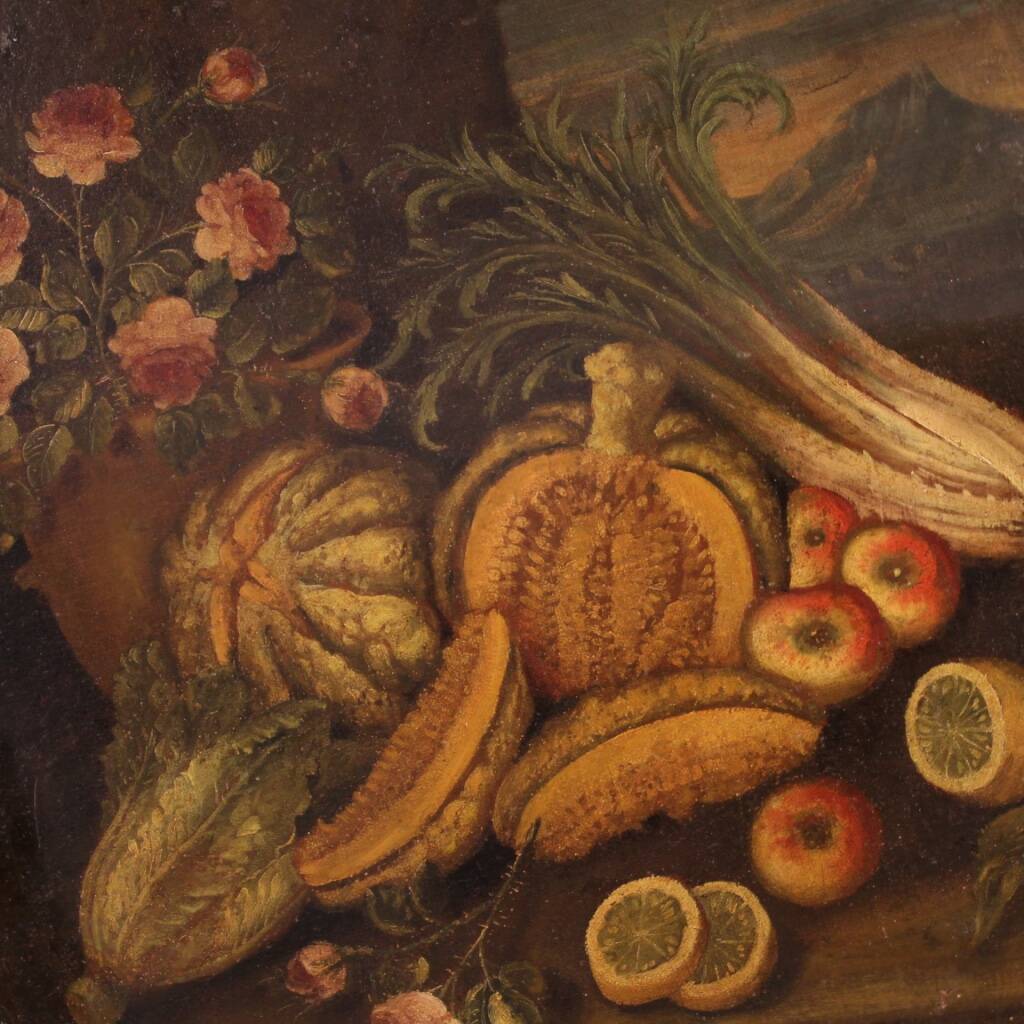18th century oval painting still life