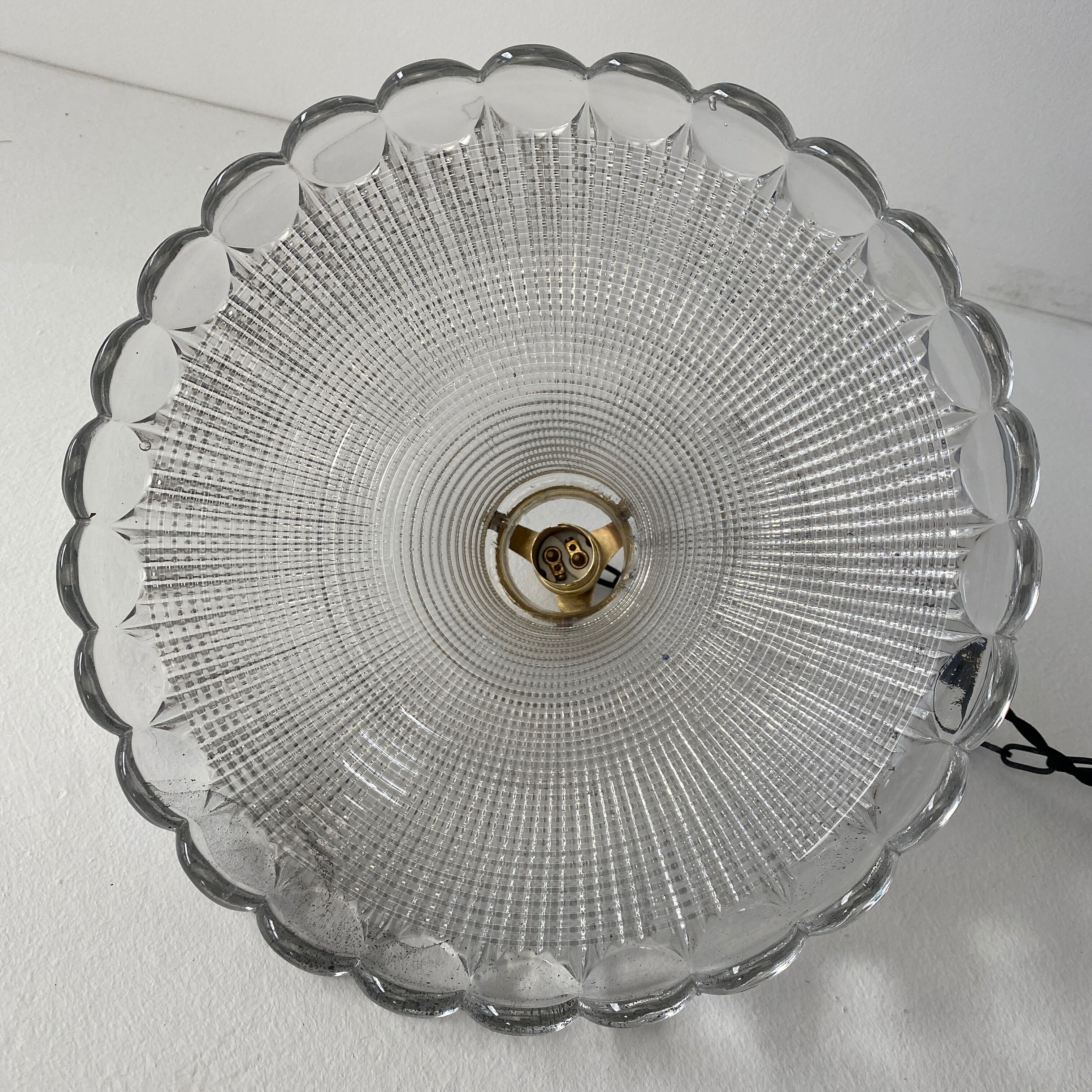 Vintage prismatic glass pendant lamp