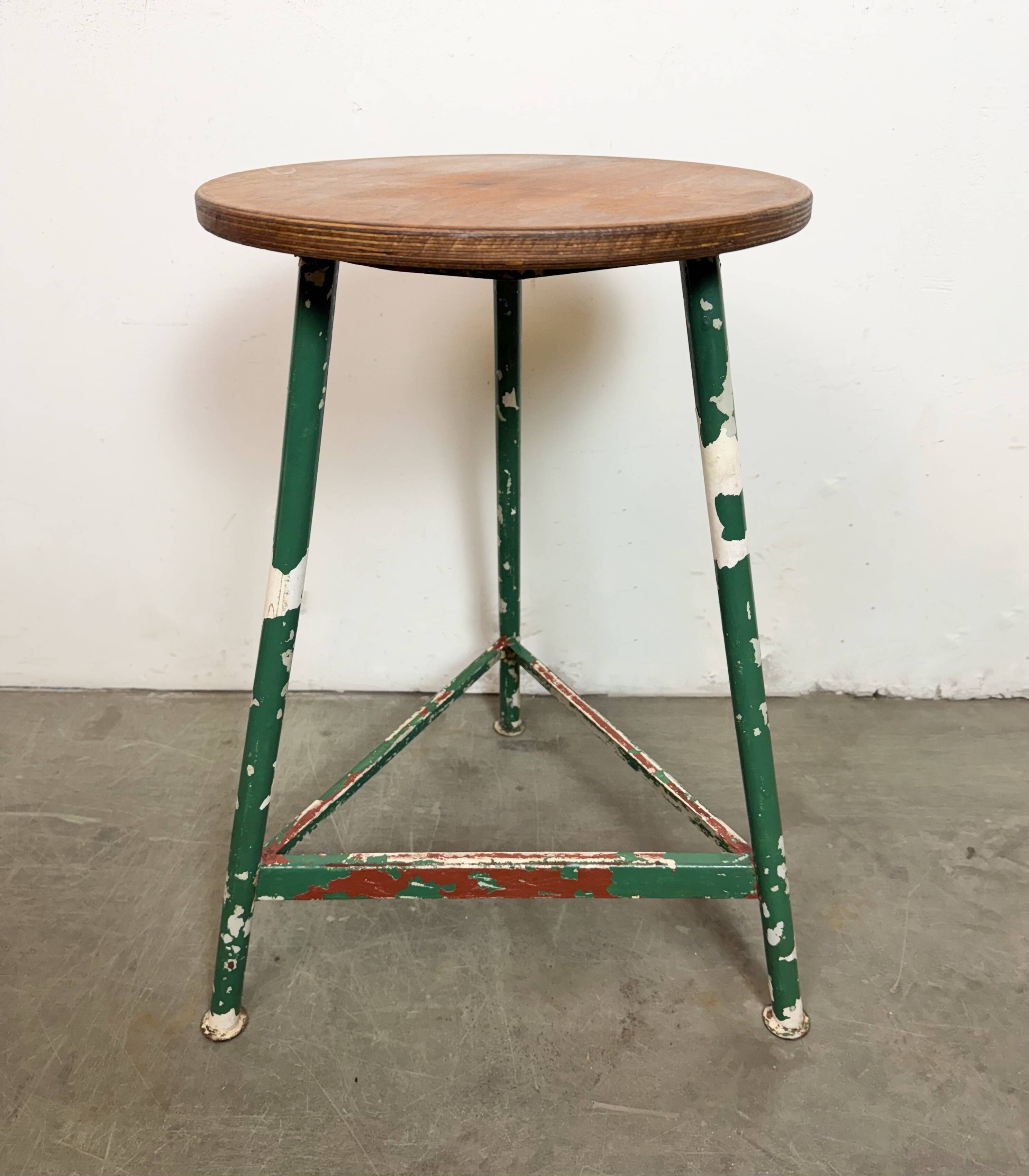 Green Industrial Workshop Stool, 1960s