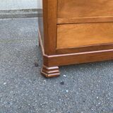 Vintage Louis Philippe commode in wood and grey marble from the 20th century.