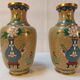 Pair of small cloisonné vases with Japanese polychrome decoration