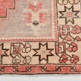 4x8 Red Cream Handmade Oriental Vintage Rug, 117x230Cm