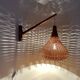 Danish Teak and Wicker Wall Lamp