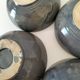 4 handmade ceramic bowls – Grey-blue glaze and mineral shades