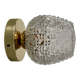 Vintage glass globe wall or ceiling light with diamond point.