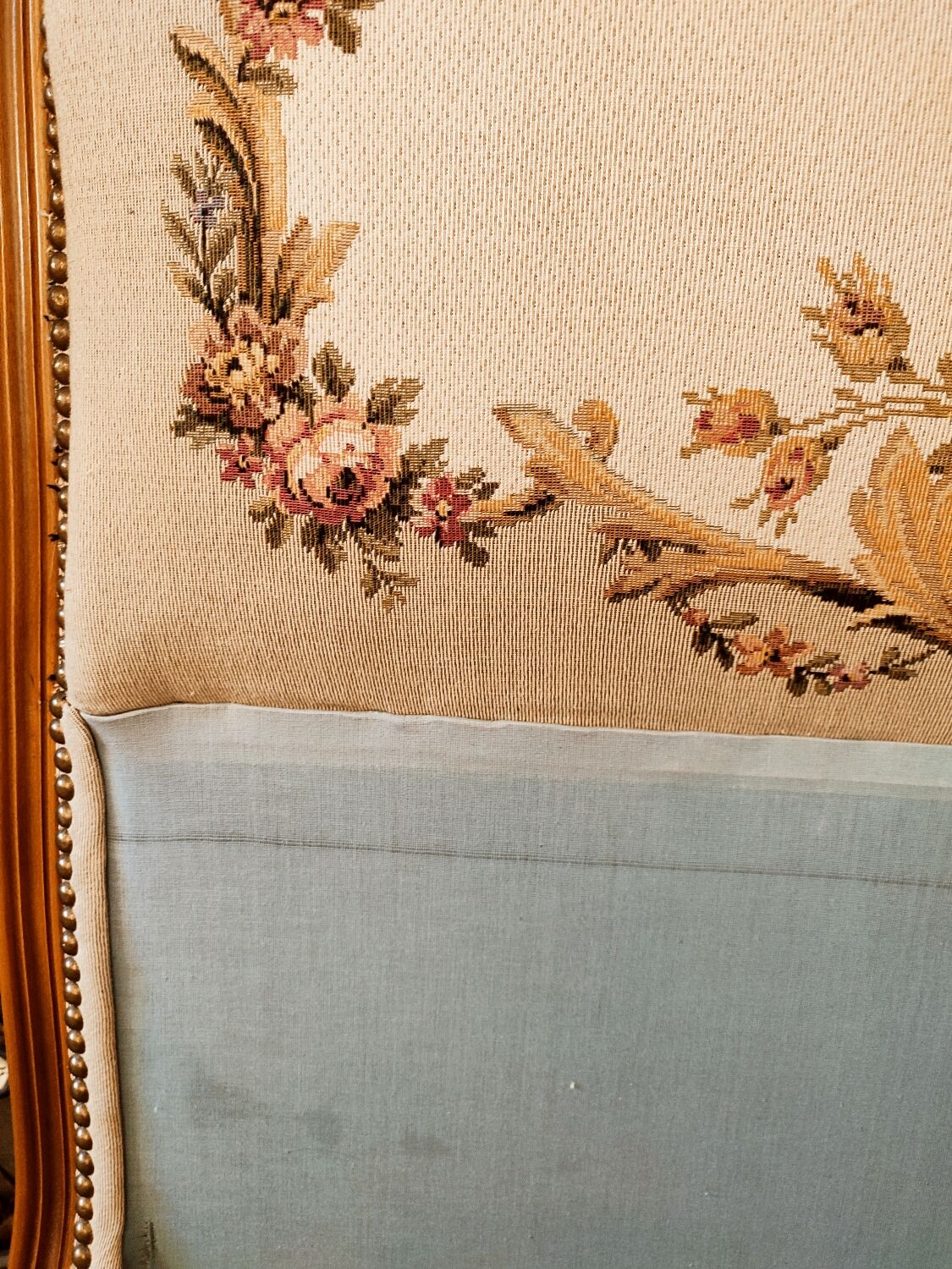 Bohemian headboard with tapestry