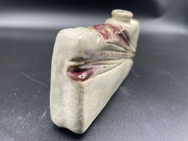 Vase en grès moderniste signé – Travail d’atelier vers 1930–1950