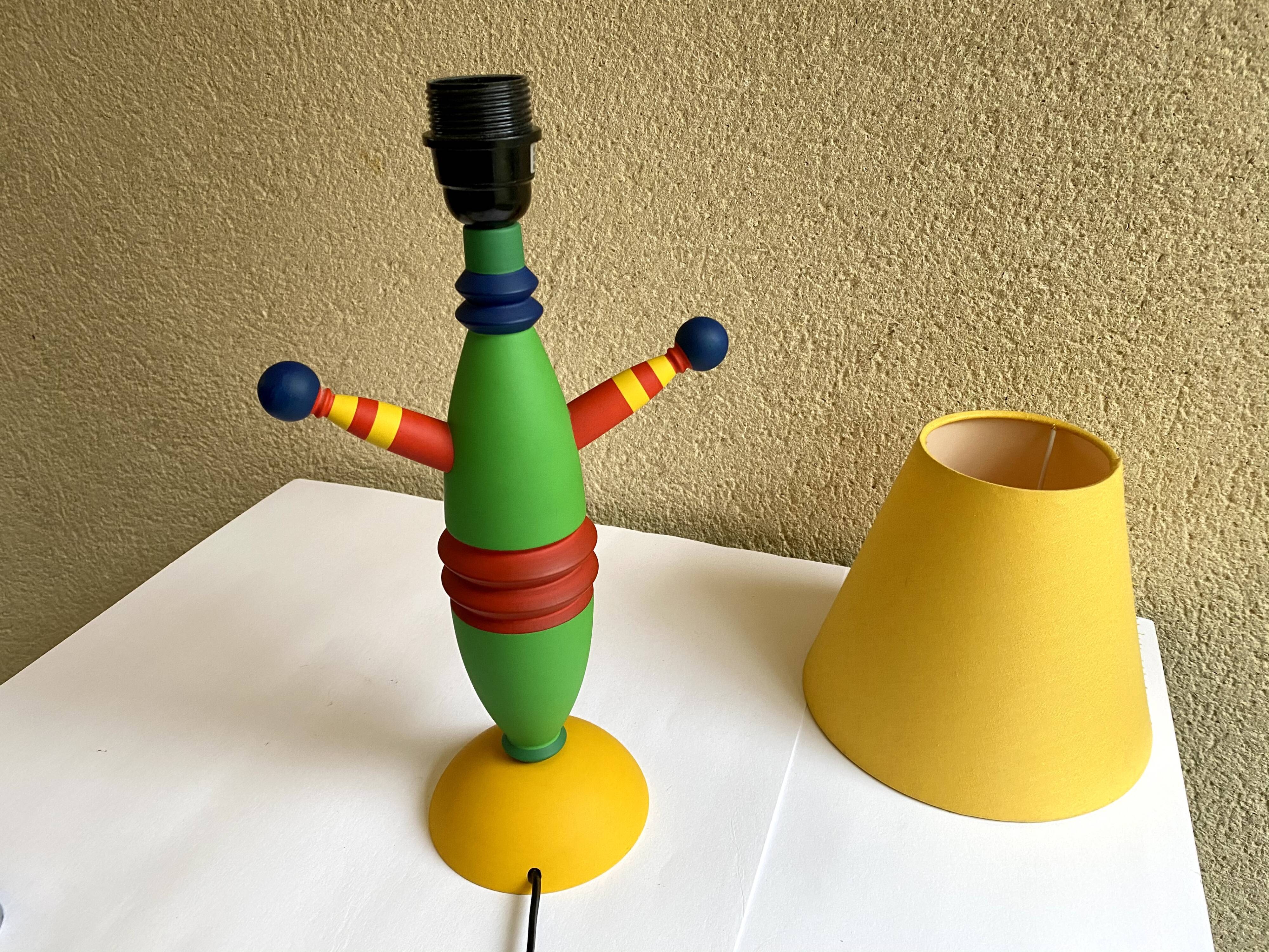 Lampe de table Totem design Olivier Vilatte vintage années 80 Memphis style