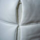 Vintage Leather Kashima Sofa in White Leather by Michel Ducaroy for Ligne Roset, 1980s