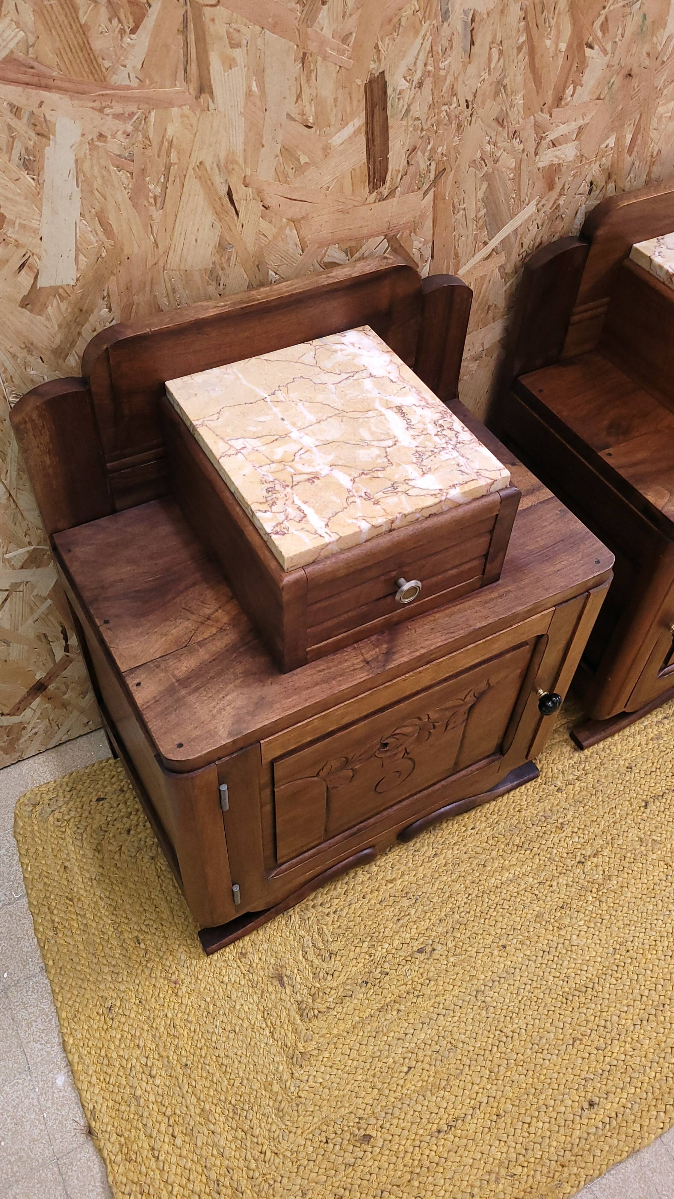 Pair of Art Deco bedside tables