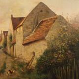 Peinture à l'huile sur toile, signée et datée de 1899, représentant un paysage français.