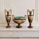 Art Nouveau fireplace set in majolica