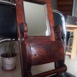 Old art deco barber mirror in teak