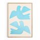 Birds bleus - grande peinture 50x70cm - tableau contemporain - signé eawy